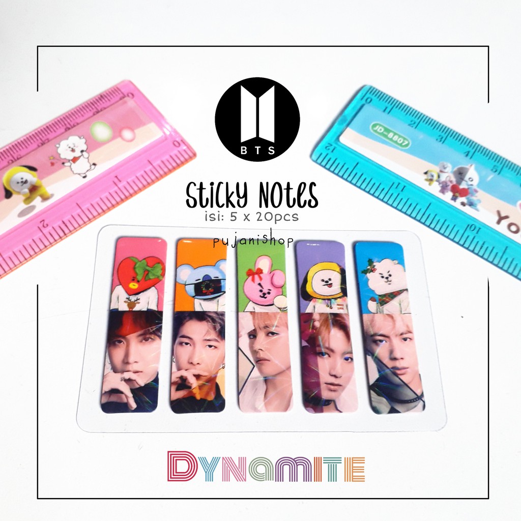 

[1pack isi 100pcs] Sticky Notes BTS Kpop Idol Alat Tulis Korea | Pembatas Buku Kertas BTS BT21