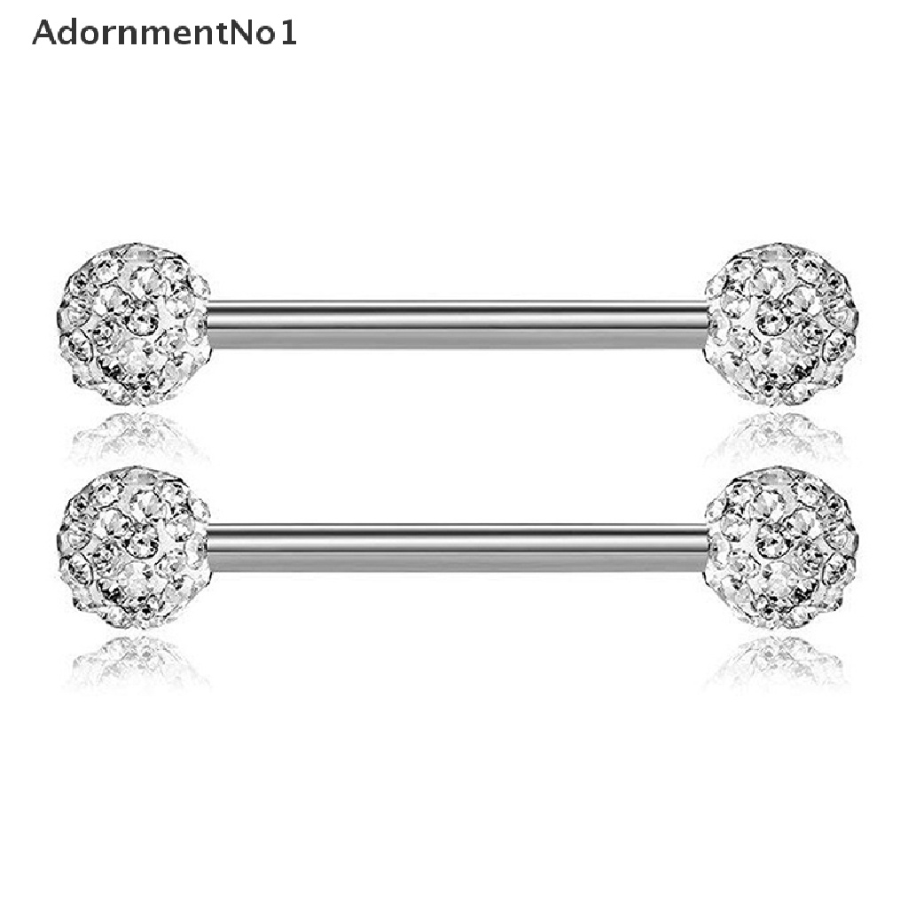 (AdornmentNo1) 16pcs / Set Cincin Tindik Puting Bahan Stainless Steel Hias Kristal Untuk Wanita