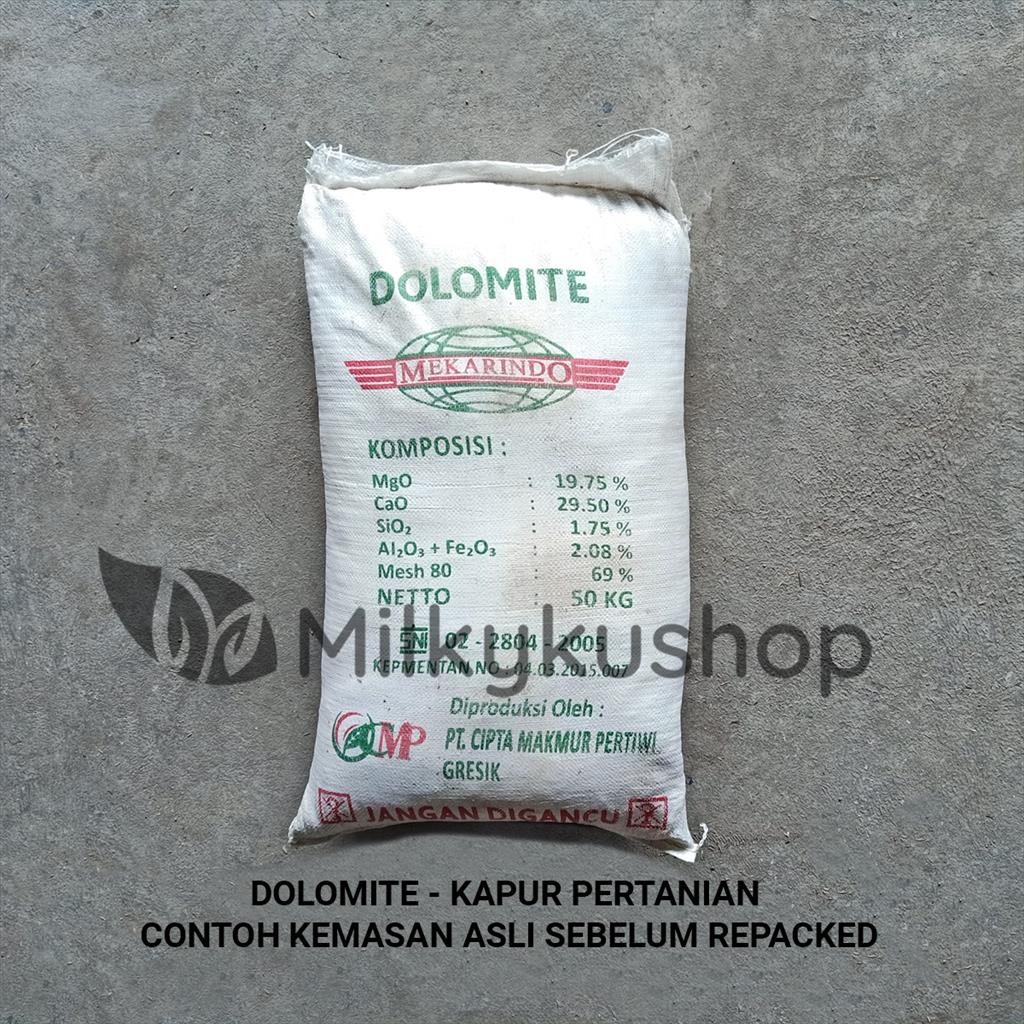 PUPUK DOLOMITE KEMASAN REPACK  1 KG KAPUR PERTANIAN DOLOMIT ALAS GECKO