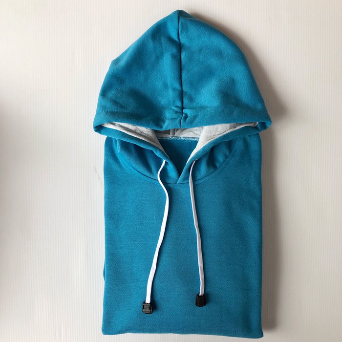 Jaket Sweater Pria Wanita Hoodie Polos Binga Biru Laut