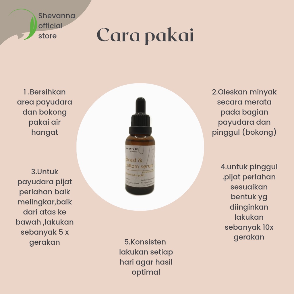 Pembesar Payudara dan Bokong Alami Cepat dan Ampuh Shevana Breast &amp; Bottom Serum 30ml