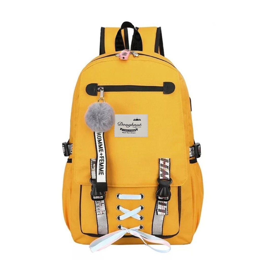 PTS - Ransel Korea Ransel Remaja Tas Korea Perempuan ( TIDAK DENGAN POM POM &amp; GANTUNGAN ) Tas Sekolah