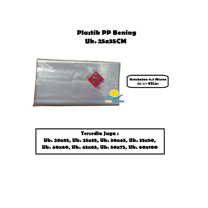 Plastik Kantong Besar Laundry Pp Bening 20x35 25x35 Plastik PP 20x35 Plastik PP 25x35 30x45 35x50