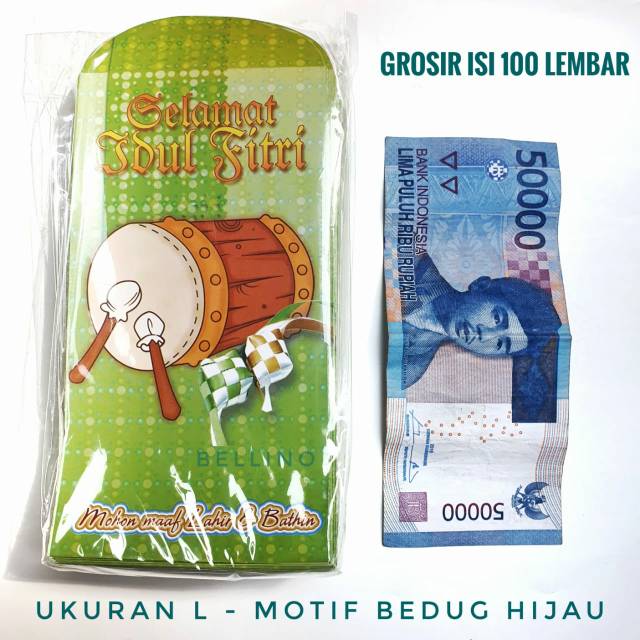 Grosir Amplop Angpau Ampau Lebaran Idul Fitri Ukuran Besar L isi 100pcs