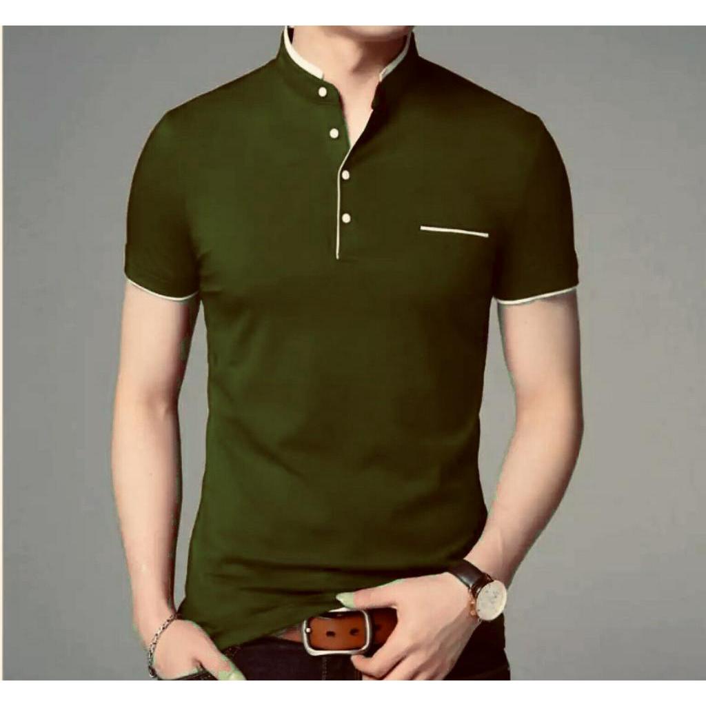 Kaos Polo Shanghai Warna Hijau Army / Kaos Polo / Kaos Shanghai / lazayko Office Store