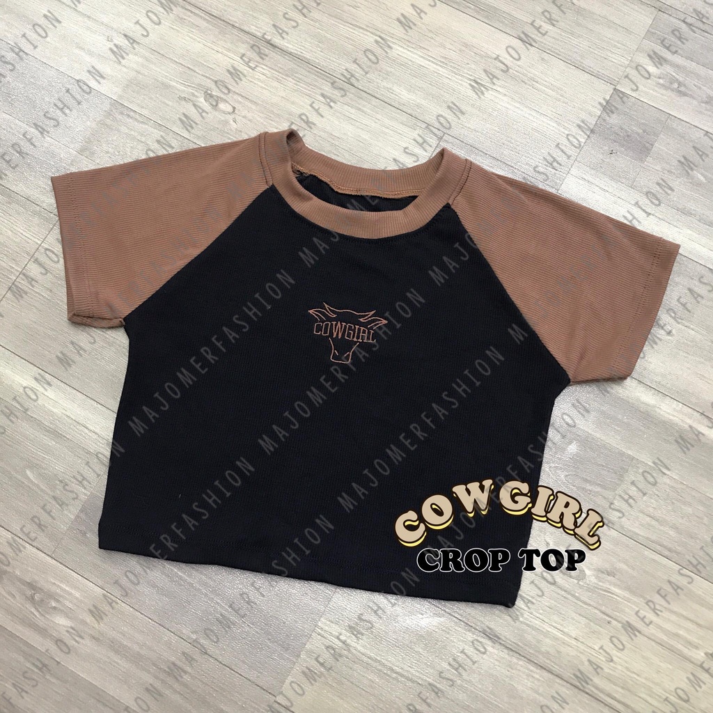 MAJOMER ® | COWGIRL CROP TOP - KAOS RIB COW GIRL