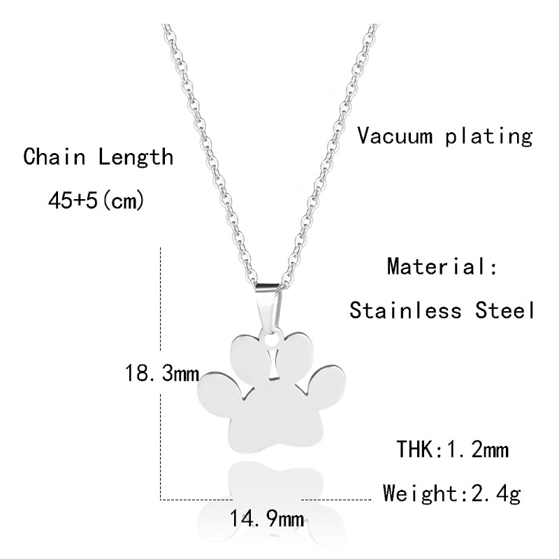 Trendi lucu anjing paw kalung fashion sederhana anjing paw liontin klavikula kalung ornamen