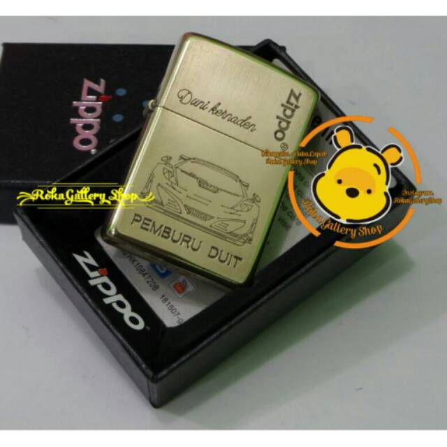 Korek zippo gold custom grafir aneka gambar + nama
