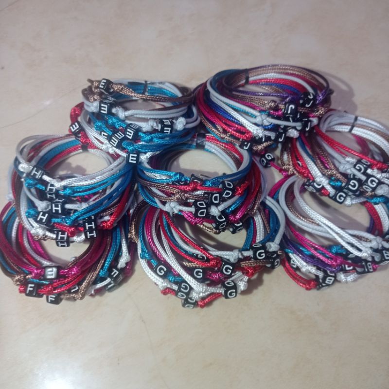 gelang inisial tali korea warna premium random#cartinhy