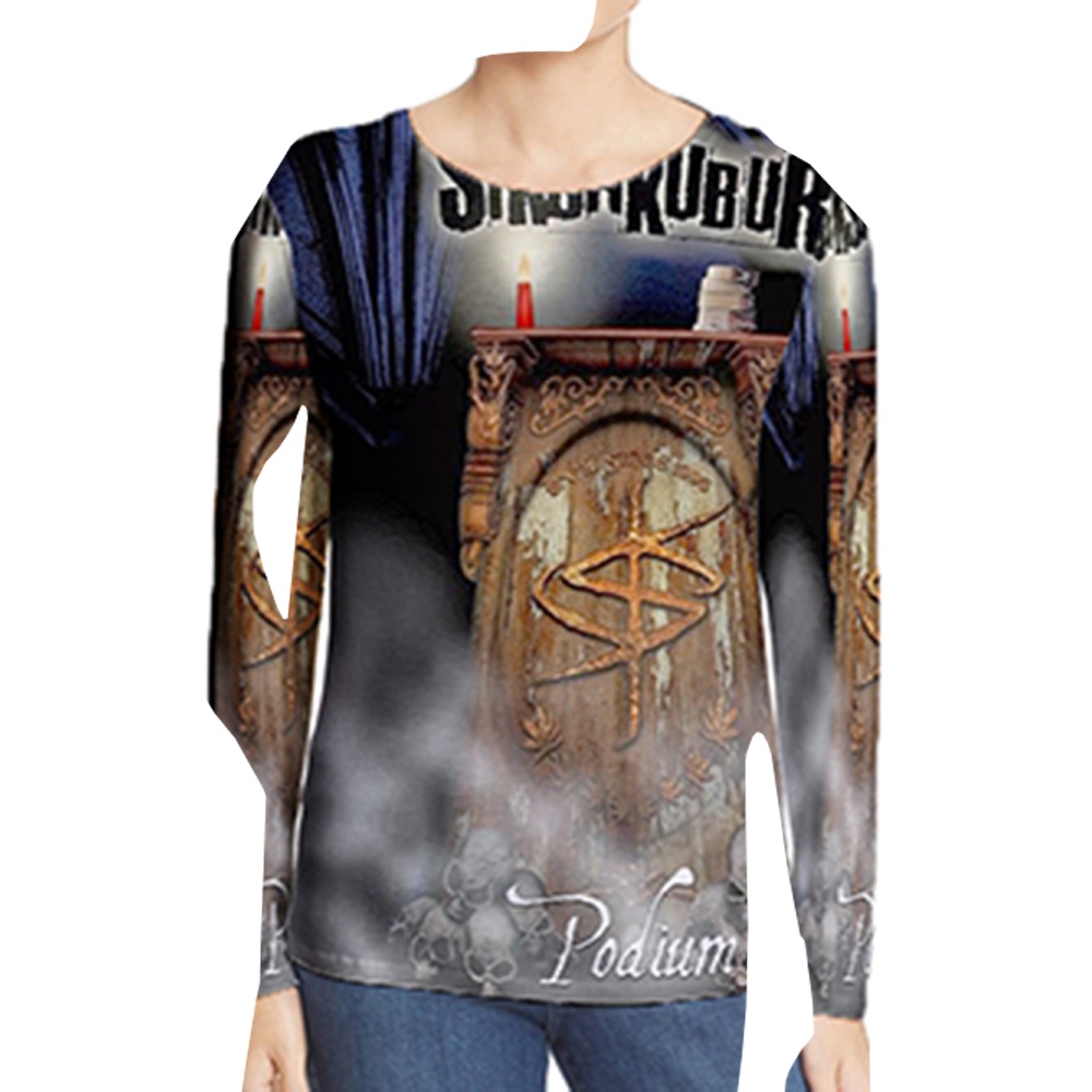 Kaos Siksa Kubur Podium SiksaKubur Band Tshirt Tangan Panjang Fullprint Unisex Casual Bahan Polyeste