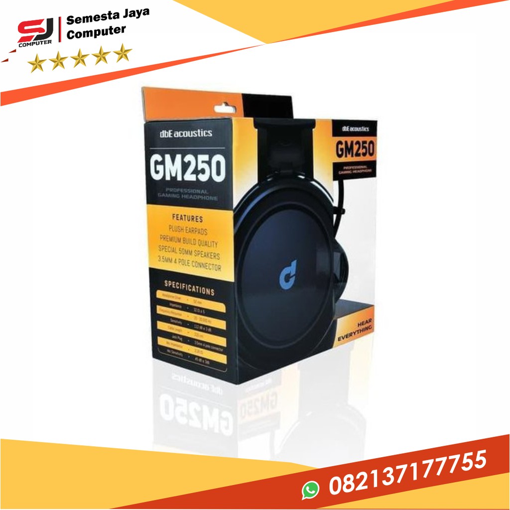 dbE Acoustics GM250 Pro Gaming Headphone dengan 3.5mm Jack Original