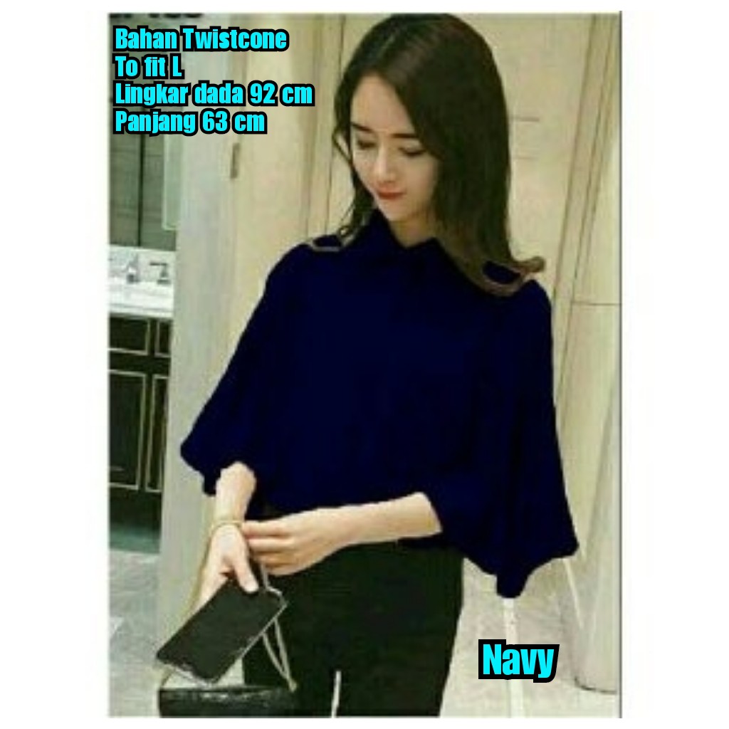 QFS BLOUSE GITA / FIT TO L / NAVY / PUTIH / MAROON / CREAM