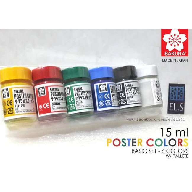 

[TERJAMIN] Sakura Poster Colors - Basic Set 15ml C@D4