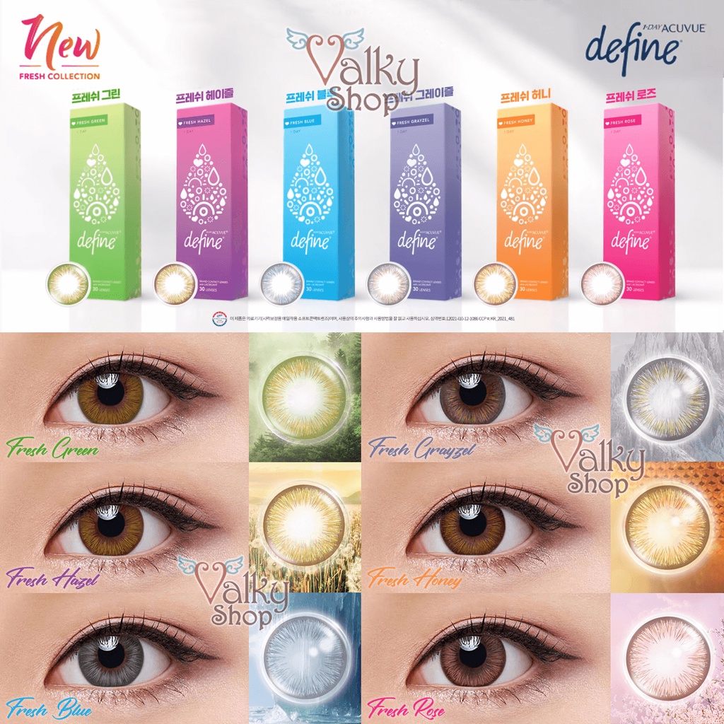 Jual Ready Stock 1 BOX ACUVUE DEFINE X TWICE Natural Shine Vivid 