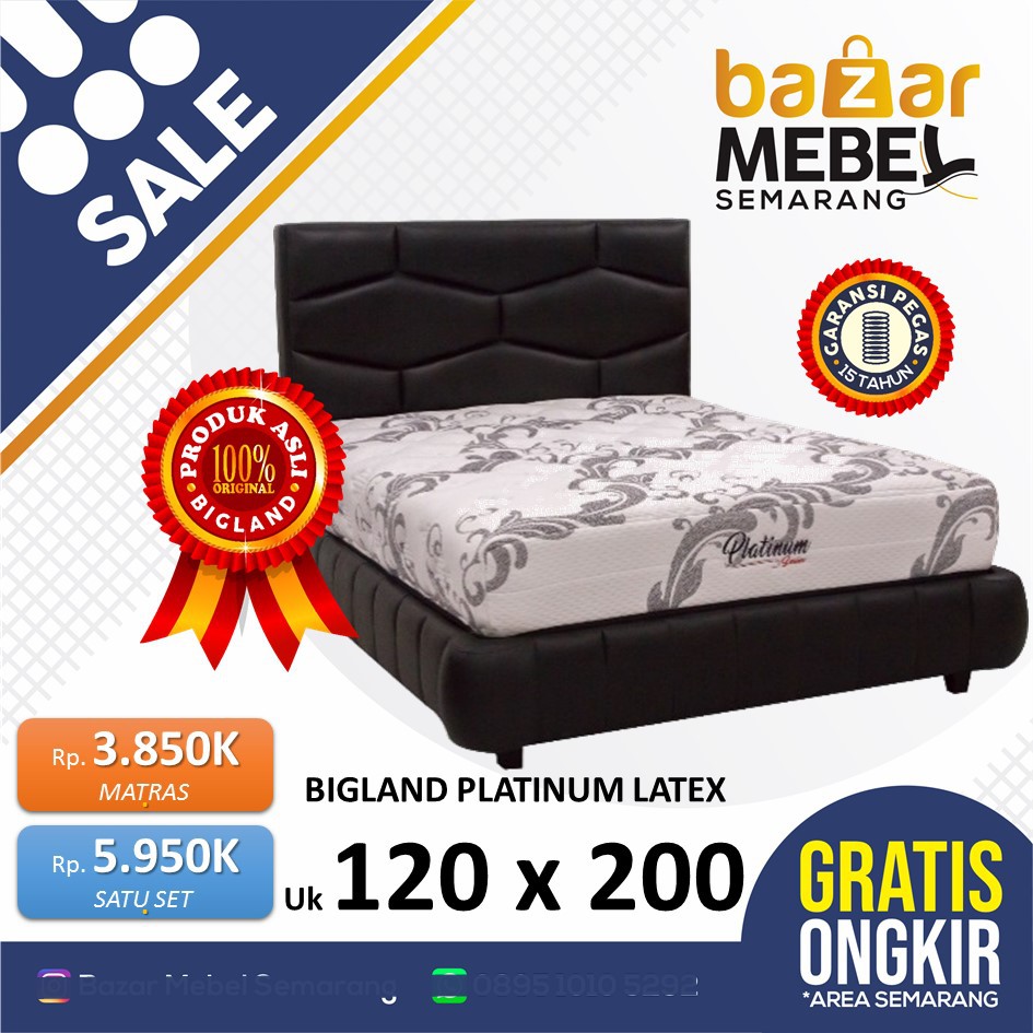 PROMO Matras Springbed Set Bigland Latex ukuran 120x200 Toko Bms Murah