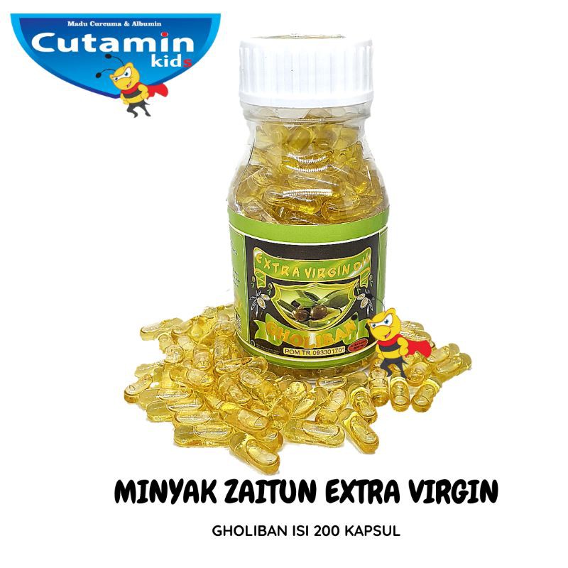 Minyak Zaitun Kapsul Extra Virgin Gholiban isi 200