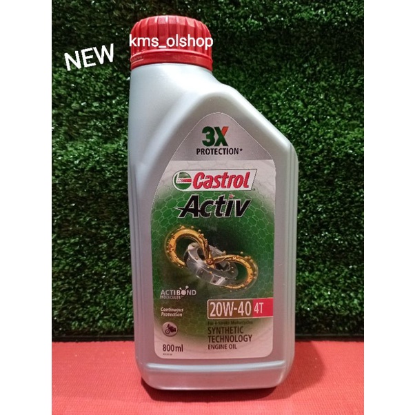 Oli Castrol Activ 4T SAE 20W-40 800ml Oli Mesin Motor Castrol Activ 0.8 Liter (Asli)