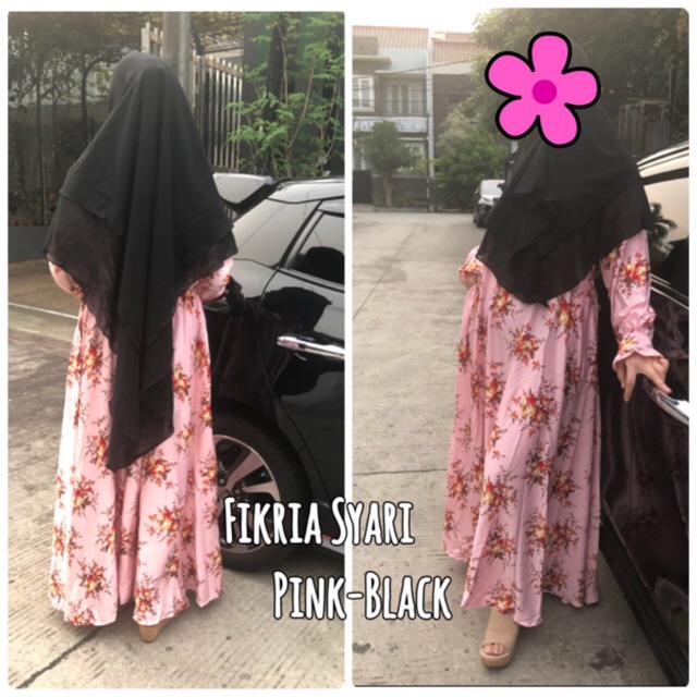 Gamis Syari FIKRIA SYARI JUMBO asli original muslimah dress jilbab dasi yusha ilyasa jhawara deanara