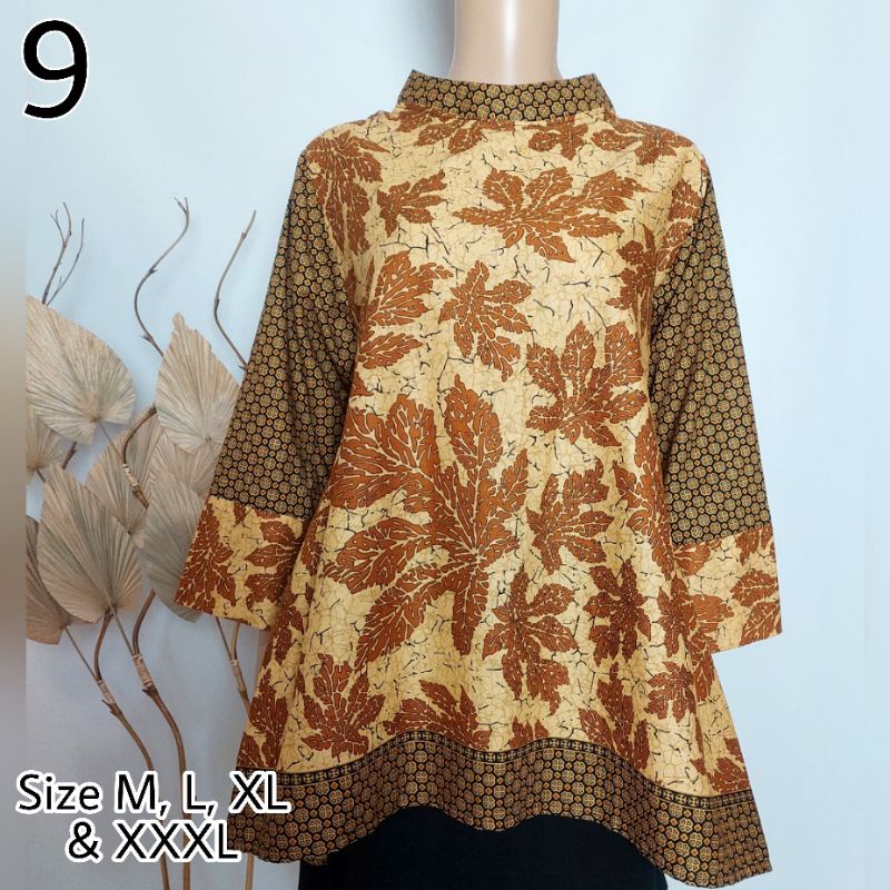Blus Blouse Atasan Batik Wanita Kantor Kerja Jumbo Aserehe Mataram Primisima-9