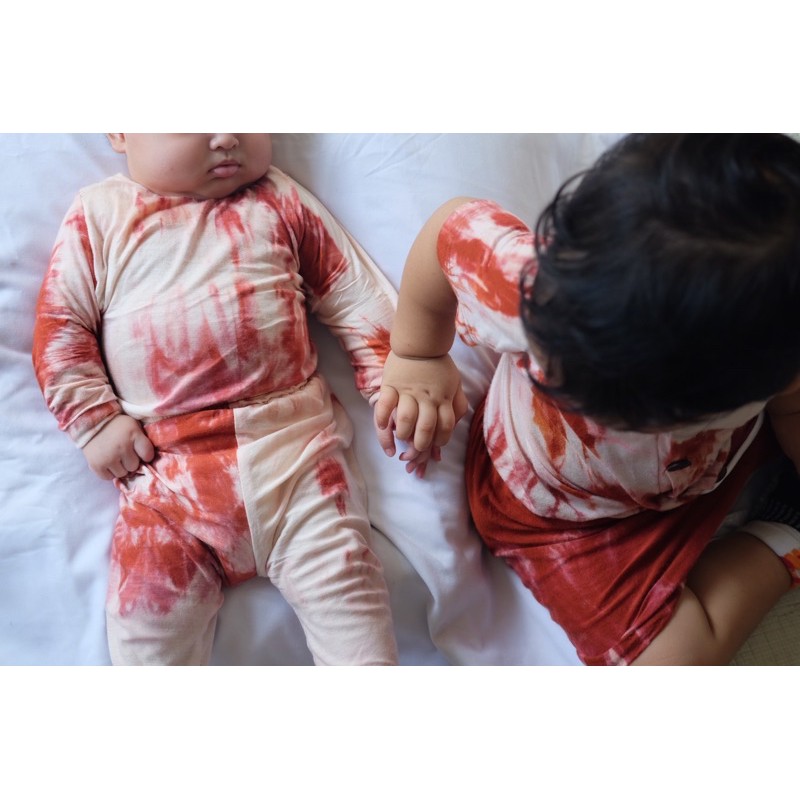 Pyjamas Ribs CAMEEL Tiedye include tas kecil (pouch)