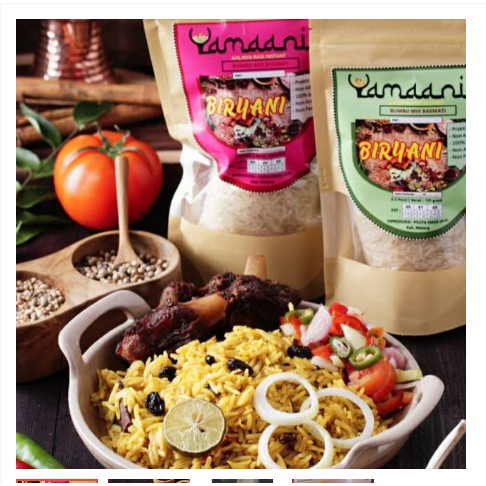 

Bumbu dan Nasi briyani/biryani yamaanii Tanpa MSG yamani Food Instan Makanan Arab Timur Tengah