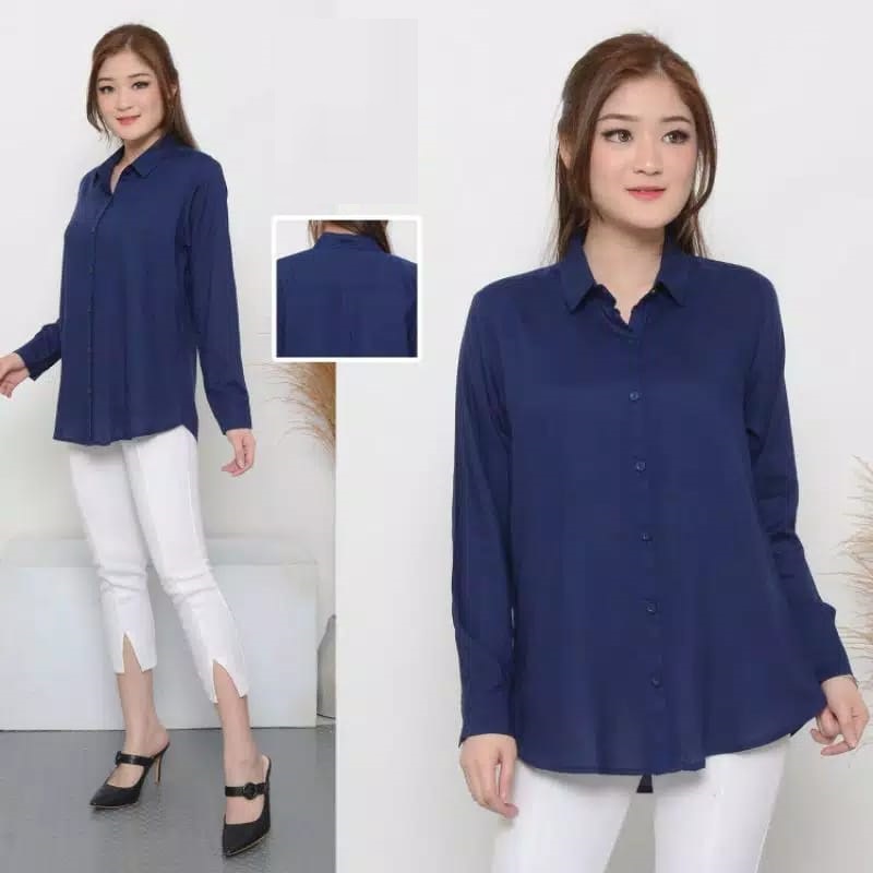 KEMEJA BASIC RAYON / KEMEJA WANITA / KEMEJA IMPORT /KEMEJA POLOS/ KEMEJA TERBARU / FASHION WANITA