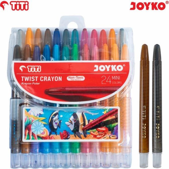 

PERALATAN MENGGAMBAR CRAYON PUTAR TITI 24 MINI/TWIST CRAYON JOYKO TITI 24 WARNA MINI PERALATAN LUKIS