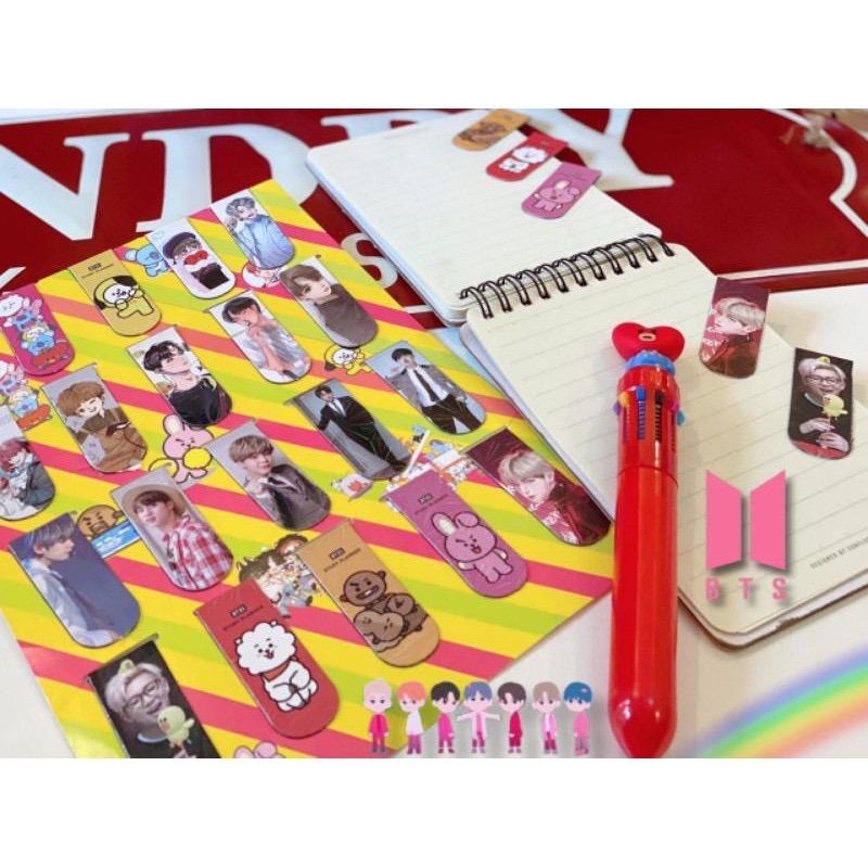 Pembatas Buku Magnet BTS Magnetic Bookmark BT21