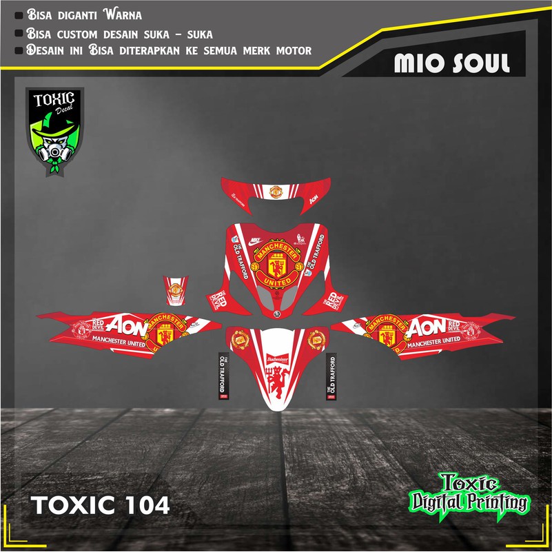 Sticker Decal YAMAHA MIO SPORTY MANCHESTER UNITED MERAH