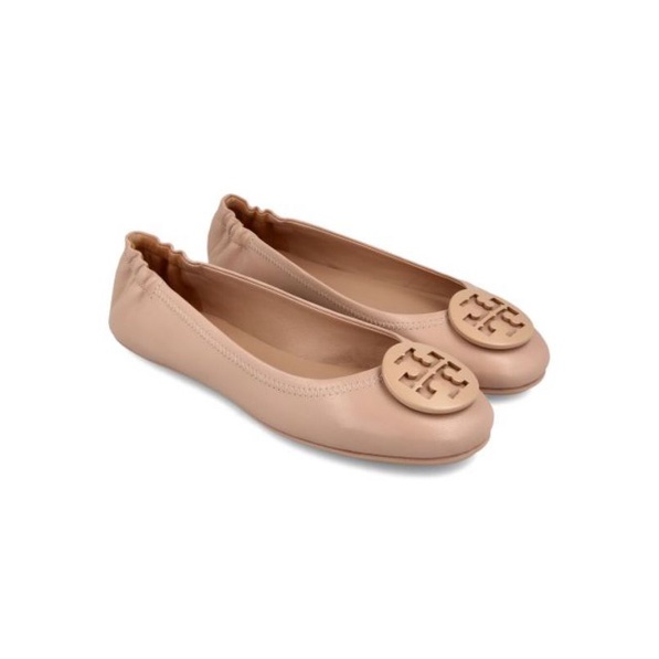 Tory Burch Minnie Travel Logo Flats Perfect Sand