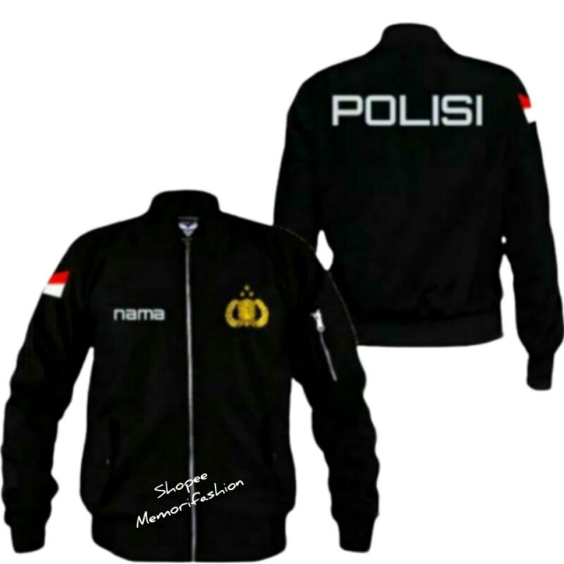 JAKET BOMBER  POLISI BORDIR KOMPUTER SATUAN