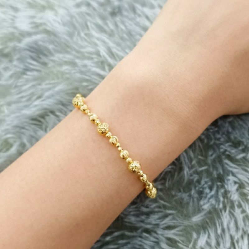 Gelang Wanita Bangle Tali Permata Putih style korea Gold Perhiasan Emas Asli