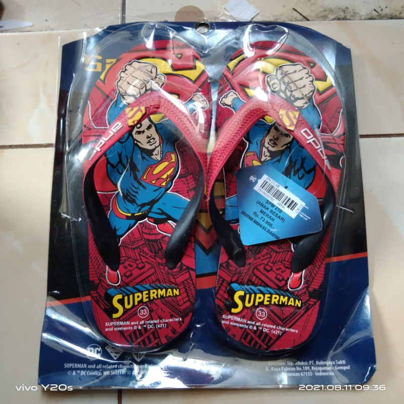 sandal jepit anak original ando superman