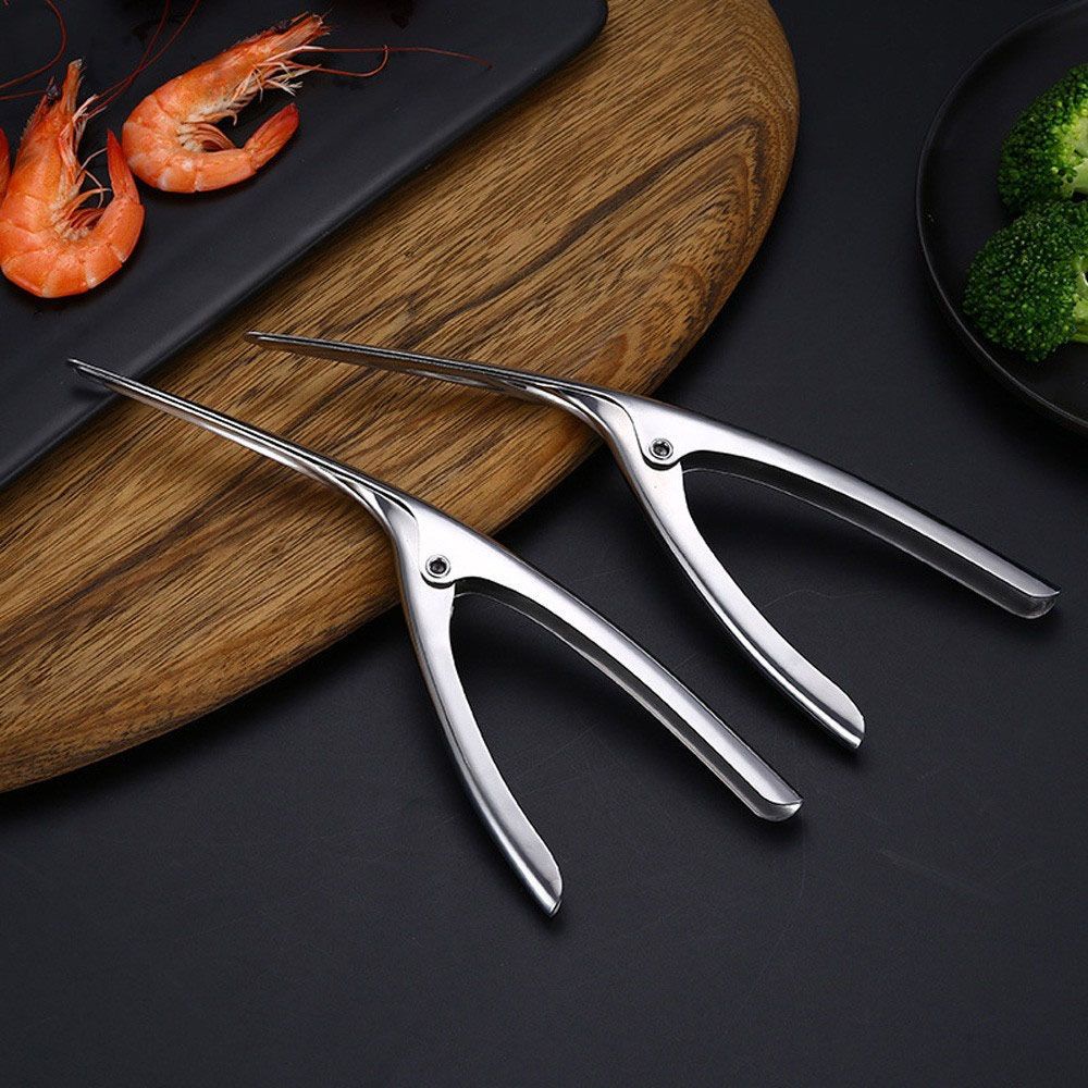 REBUY Practical Prawn Peeler Shrimp Saingace Kitchen Tools Stainless Steel Remover Cooking Deveiner Creative Device Seafood 1PC/Multicolor