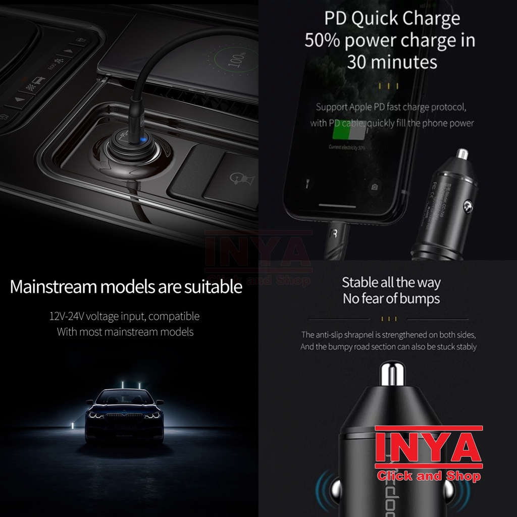 MCDODO CC-749 20W PD FAST CHARGE CAR CHARGER - Type C Output