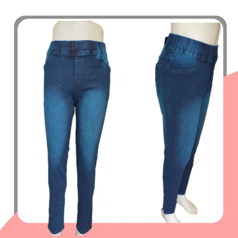 CELANA JEANS WANITA PREMIUM IMPOR PINGGANG KARET / jegging jeans panjang legging jeans panjang wanita terbaru terkini jins jean Jegging Jeans / Jegging / Jeans Skinny / Celana Jeans Wanita /