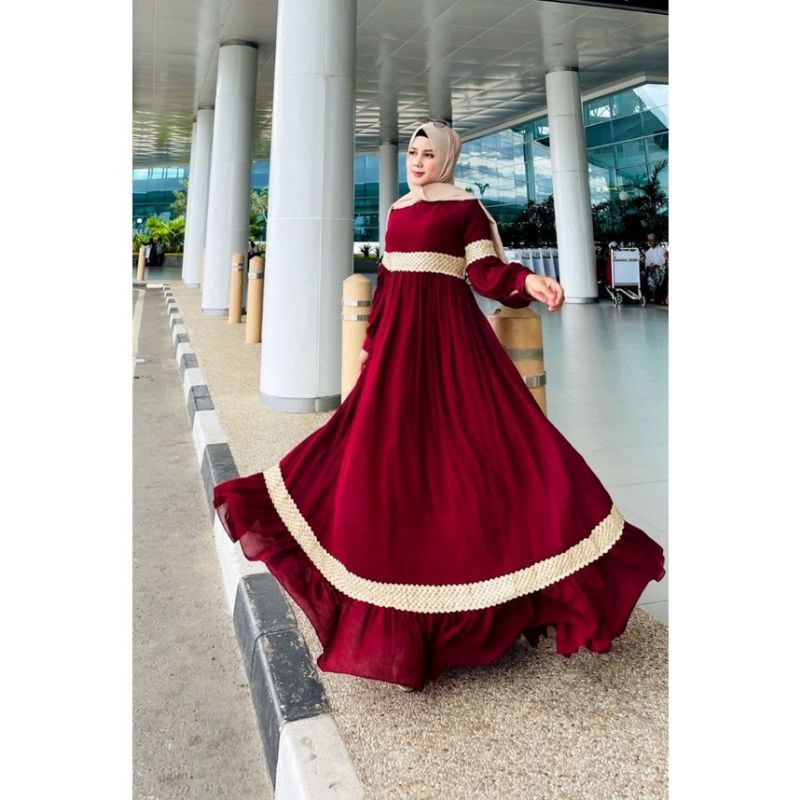 (DBY) GAMIS HERVIZA RENDA TALI DAILY BUSUI WANITA DRESS CERUTI