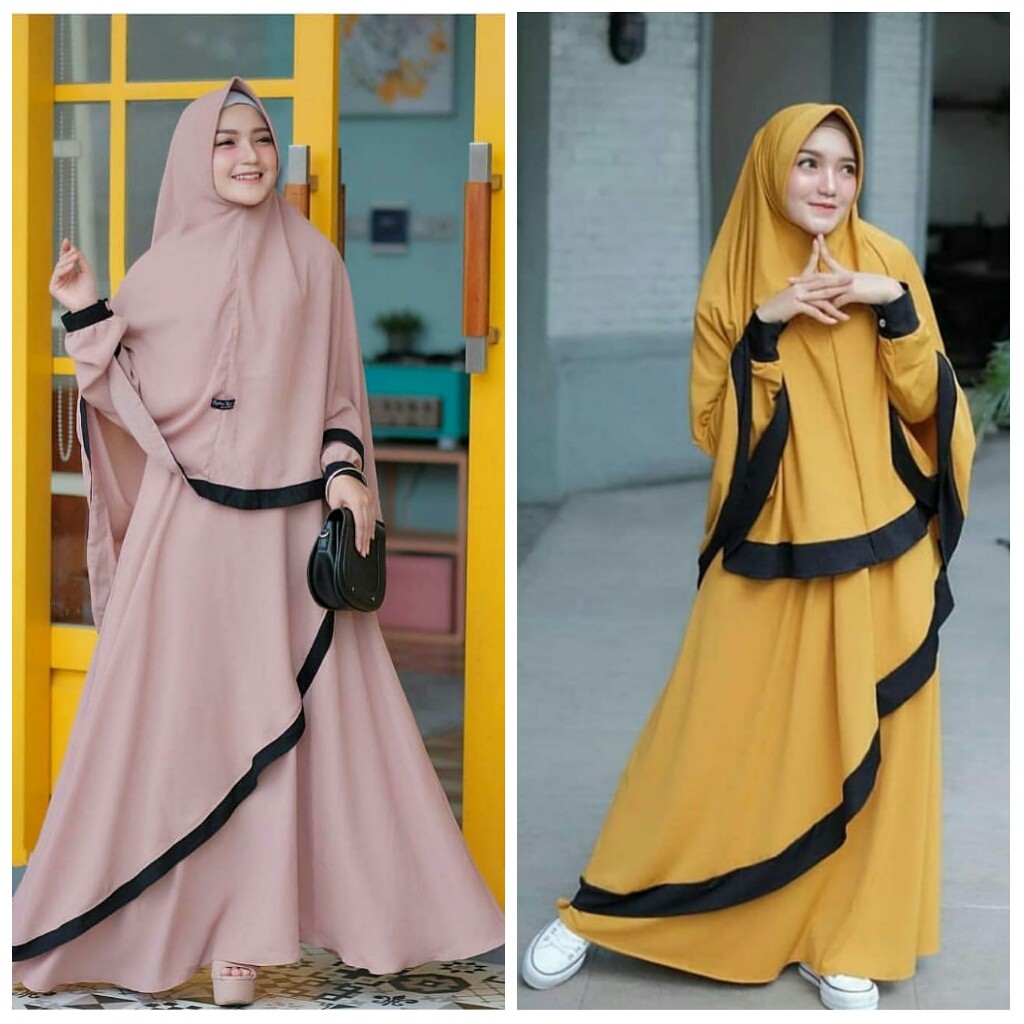 Bisa COD RAHMA SYARI – Pakaian muslimah terbaru Baju wanita Dress murah Maxi dress Gamis