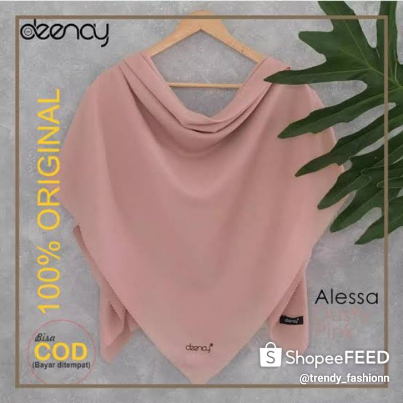 Kerudung Dennay Segi Empat Polos Lasercut Ori Akrilik (BISA COD)