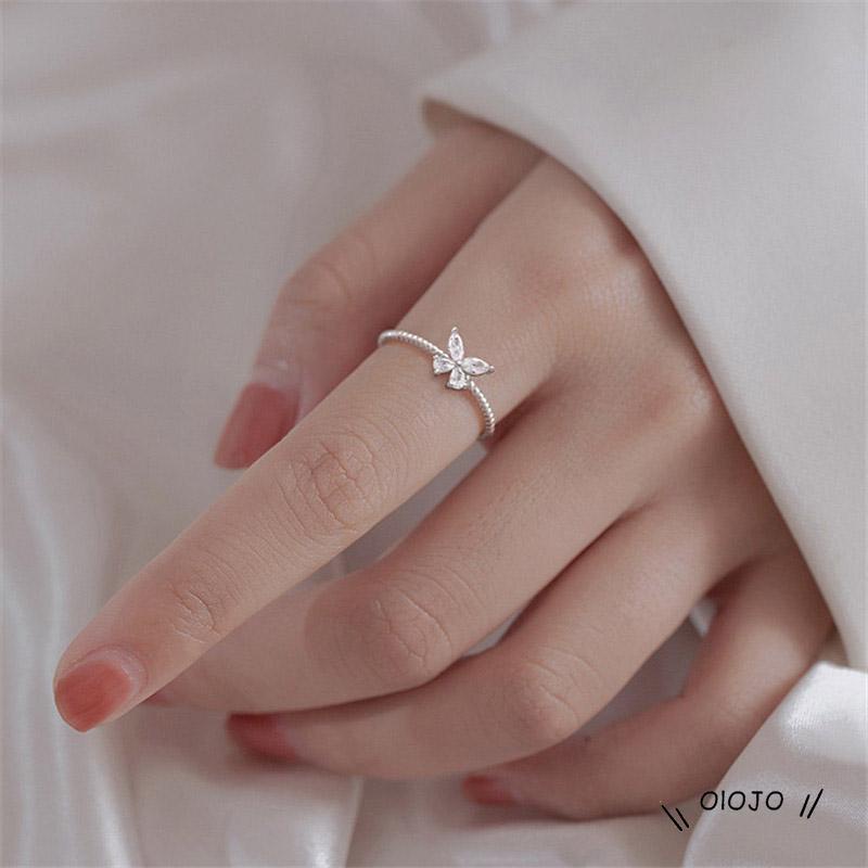 【COD】Cincin Kupu-Kupu Sederhana Cincin Jari Telunjuk Desain Kupu-Kupu Aksen Berlian Untuk Wanita