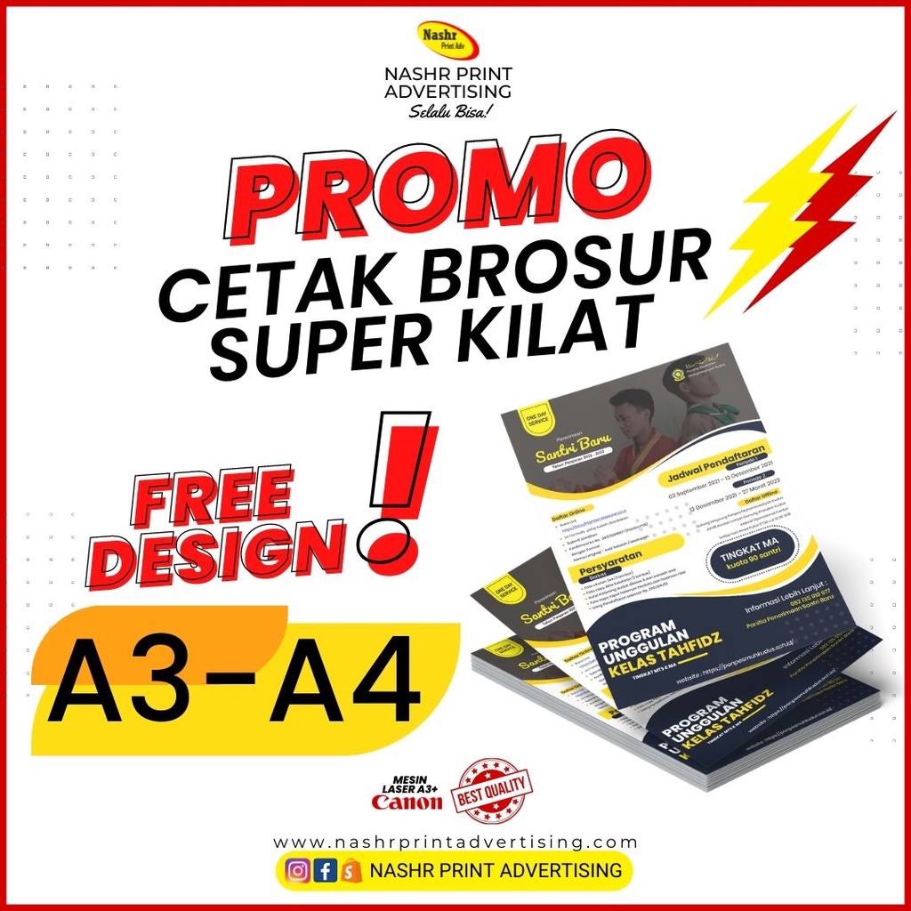Jual Cetak Brosur A4 Cetak Flyer Pamflet Poster A3 A3+ A4 Cetak Brosur