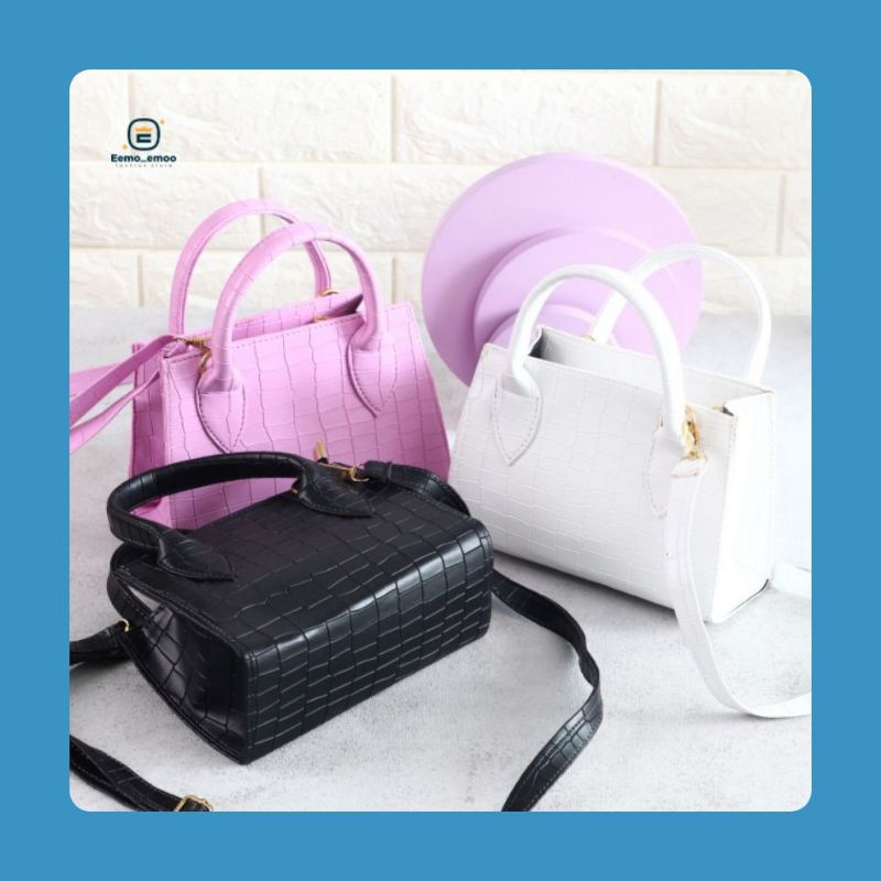CROCO Sling Bag Vintage Tas Selempang Wanita kulit EMOEMO