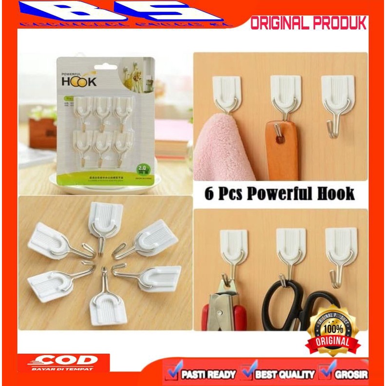 [BS] MAGIC HOOK GANTUNGAN 6PCS BSK TEMPEL DINDING KUAT CANTOLAN BAJU