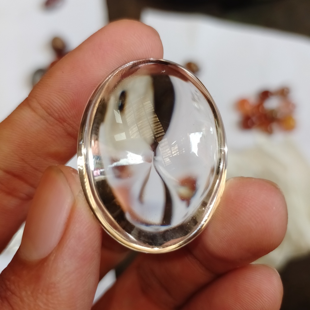 batu kecubung kristal putih besar jumbo langka bkn ruby safir zamrud opal giok yakut wulung