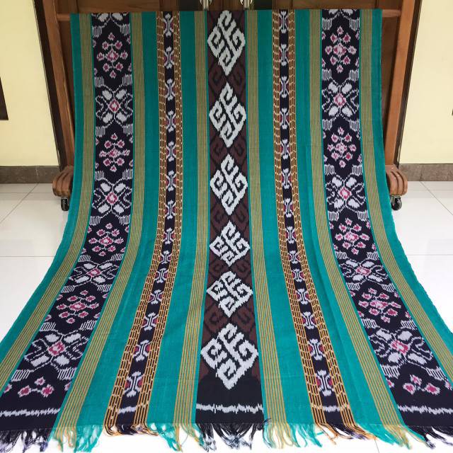 Kain Tenun Troso Blanket Ikat Etnik Batik Troso Asli Motif Toraja Hijau