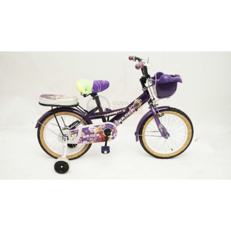 Sepeda Anak BMX Kasea Barbie 16 inch Cewek Perempuan roda 4 samping ungu wanita bisa COD NEW kredit-16