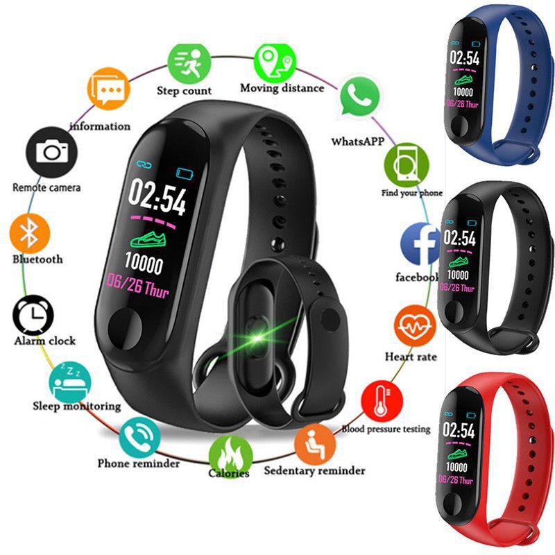 【Baterai Berkapasitas Besar】Smartwatch ORI M6 band Jam Tangan Heart Rate Fitness Traker Bluetooth 5.0 Sport Waterproof