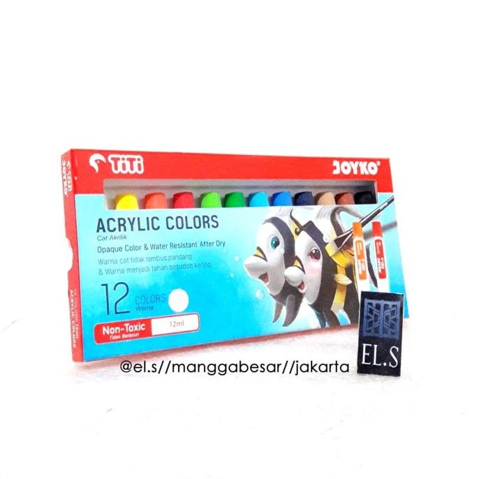 

TERLARIS Titi Acrylic Paint 12 Colors Set/CAT AKRILIK SET/CAT AKRILIK SET 24 WARNA/CAT AKRILIK PASTEL/CAT AIR/CAT AIR LUKIS SET/CAT AIR GIOTTO/KUAS LUKIS 1 SET/KUAS LUKIS KECIL/KUAS LUKIS LENGKAP/KANVAS LUKIS/KANVAS LUKIS SKETSA/KANVAS LUKIS MINI/KANVAS