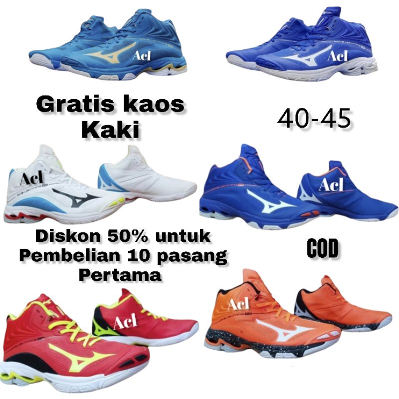 Mizuno Wlz 6 Super Premium Wave Lightning z6 mid Import Sepatu Voli Pria Terbaru Sport Olahraga Voll