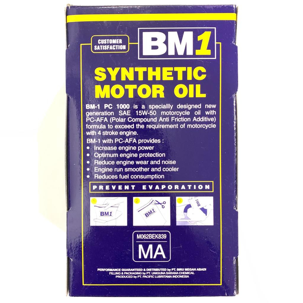 OLI MOTOR BM1 4T 15W50 SJ PC1000 800ML BEBEK SPORT ORIGINAL BM1